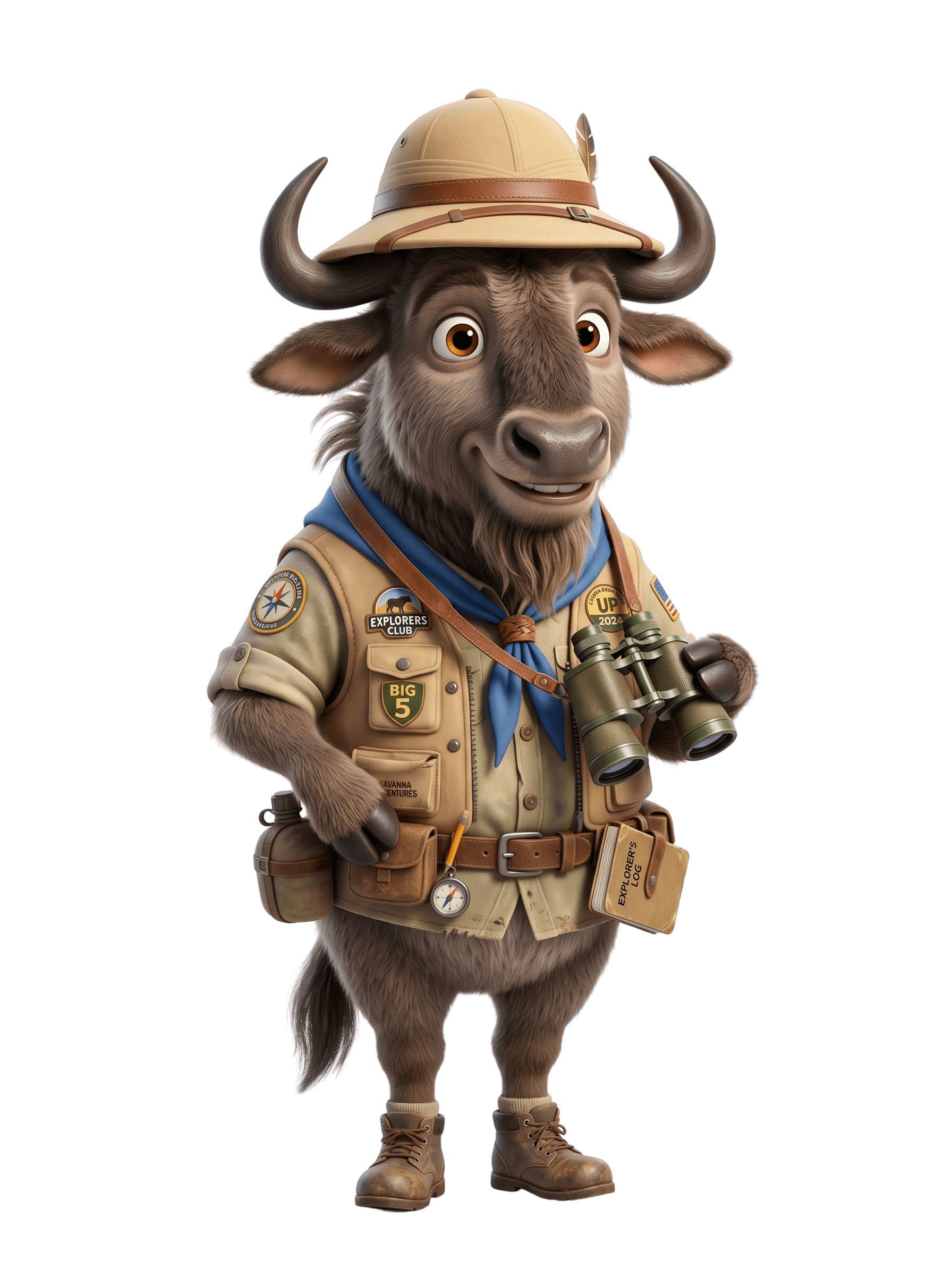 3D Wildebeest illustration — June safari wildlife in Kenya and East Africa
