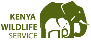 Kenya Wildlife Service logo with a stylized green elephant and stacked text